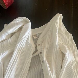 Victoria's Secret Cream Ribbed Lounge Robe